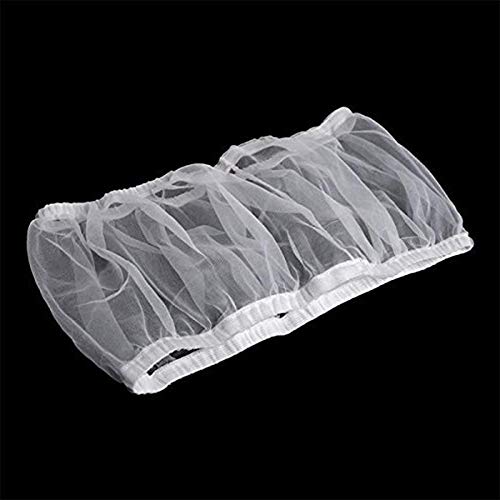KEBY Cubierta protectora para jaula de pájaros de malla con ventilación para guardar semillas, falda, loro, decoración de jaula de pájaros (S, blanco)
