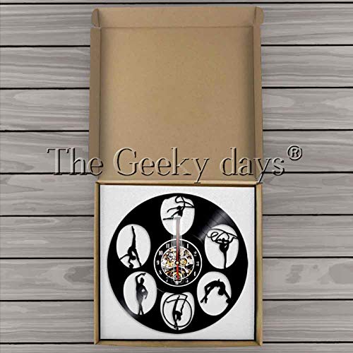 KEC Reloj de Pared con Registro de Vinilo de Gimnasia rítmica, Reloj de Pared de Equipo de Gimnasia Moderno, Reloj de Pared para decoración de Gimnasia para niñas, Regalo de Gimnasta KEC Reloj de Pared con Registro de Vinilo de Gimnasia rítmica, Reloj de Pared de Equipo de Gimnasia Moderno, Reloj de Pared para decoración de Gimnasia para niñas, Regalo de Gimnasta