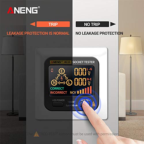 Kecheer Probador de enchufes electricos,Comprobador de enchufe,Socket tester,Detector de polaridad de circuito con alarma Kecheer Probador de enchufes electricos,Comprobador de enchufe,Socket tester,Detector de polaridad de circuito con alarma