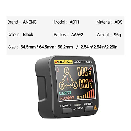 Kecheer Probador de enchufes electricos,Comprobador de enchufe,Socket tester,Detector de polaridad de circuito con alarma Kecheer Probador de enchufes electricos,Comprobador de enchufe,Socket tester,Detector de polaridad de circuito con alarma