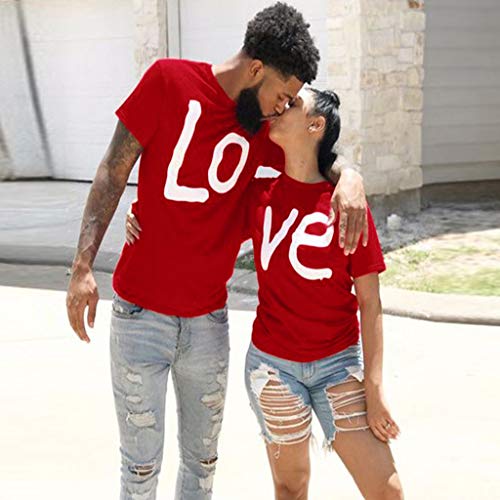 Keearddl - Camiseta de manga corta para parejas, diseño de letra de amor con texto en inglés Homme-lo S