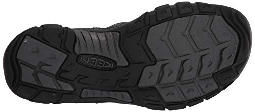 Keen Newport H2, Sandalia Hombre, Negro/Gris Acero, 44.5 EU