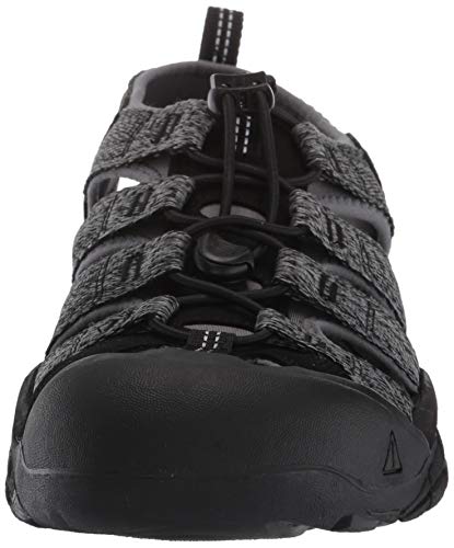 Keen Newport H2, Sandalia Hombre, Negro/Gris Acero, 44.5 EU