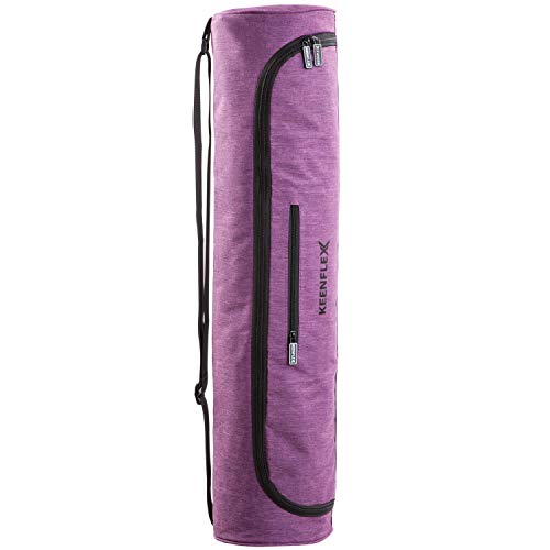 KeenFlex Bolsa de Esterilla de Yoga de Tela Ligera y cómoda y Resistente al Agua (Púrpura)