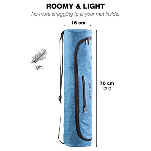 KeenFlex Bolsa de Esterilla de Yoga de Tela Ligera y cómoda y Resistente al Agua (Turquesa) KeenFlex Bolsa de Esterilla de Yoga de Tela Ligera y cómoda y Resistente al Agua (Turquesa)
