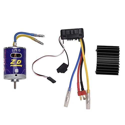 Keenso 540 Motor Cepillado con Aleta de enfriamiento + 45A Juego de ESC Cepillado, Juego de Motor de Coche RC para 1/10 RC Buggy Truggy Truck Crawler(Negro) Keenso 540 Motor Cepillado con Aleta de enfriamiento + 45A Juego de ESC Cepillado, Juego de Motor de Coche RC para 1/10 RC Buggy Truggy Truck Crawler(Negro)