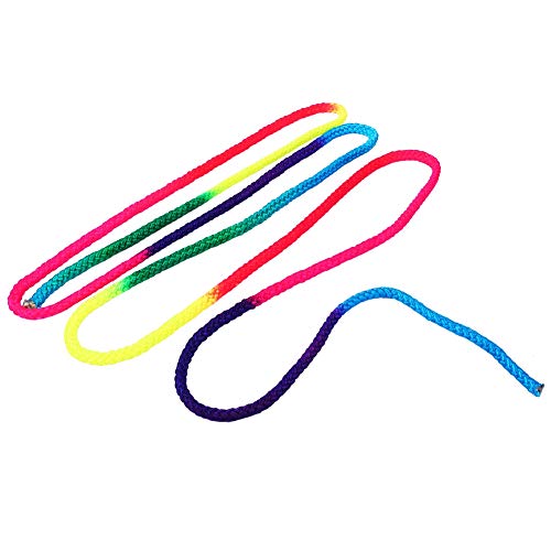 Keenso Cuerda para Jugar Gimnasia Artística, Cuerda de Color Arcoíris de Nylon de 2.8 m, Material de Entrenamiento para Gimnasia