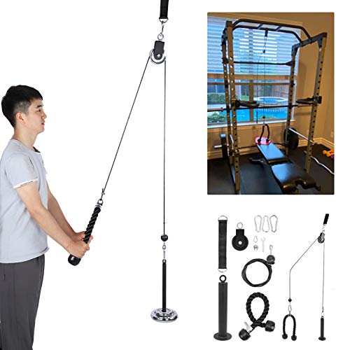 Keenso Fitness Gym Polea System, Rodillo de muñeca Entrenador Ejercitador de Entrenamiento de Fuerza de Brazos, Flexiones de bíceps, Extensiones de tríceps Fitness Gym Workout