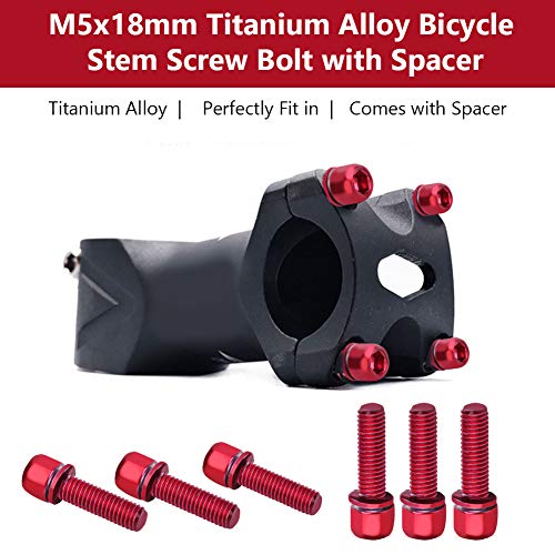 Keenso Tornillo de Bicicleta, 6 Piezas M5 * 18 mm Tornillos Plateado Tornillos de Dirección de Bicicleta (Rojo) Keenso Tornillo de Bicicleta, 6 Piezas M5 * 18 mm Tornillos Plateado Tornillos de Dirección de Bicicleta (Rojo)