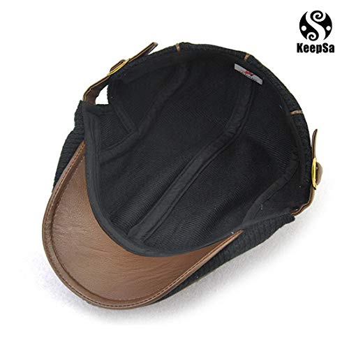 KeepSa Gorros de Boina de Tejer para Hombre Gorra de Vendedor de periódicos Gorro de Punto Casual Ajustable al Aire Libre