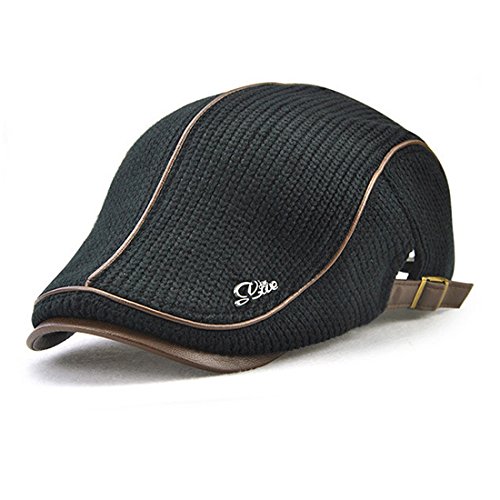 KeepSa Gorros de Boina de Tejer para Hombre Gorra de Vendedor de periódicos Gorro de Punto Casual Ajustable al Aire Libre KeepSa Gorros de Boina de Tejer para Hombre Gorra de Vendedor de periódicos Gorro de Punto Casual Ajustable al Aire Libre