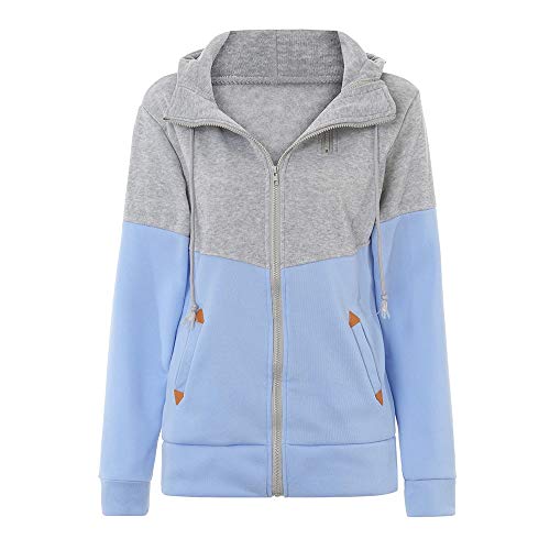 KEERADS Women Hoodie Abrigo de Bolsillo a Juego con Cremallera con Capucha y Color Suelto Sudaderas con Capucha para Mujer