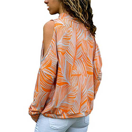 KEERADS Women Sweatshirt Jersey de Estampado Floral geométrico de Hombro frío Top de Mujer Sudaderas sin Capucha para Mujer