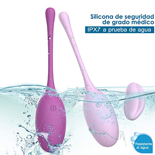 Kegel Bolas Chinas para Mujer AL'OFA Impermeable Silicona de alta calidad 10 Velocidades Ejercicio Kegel Control de vejiga Músculo pélvico Fortalecimiento control a distancia (Púrpura)