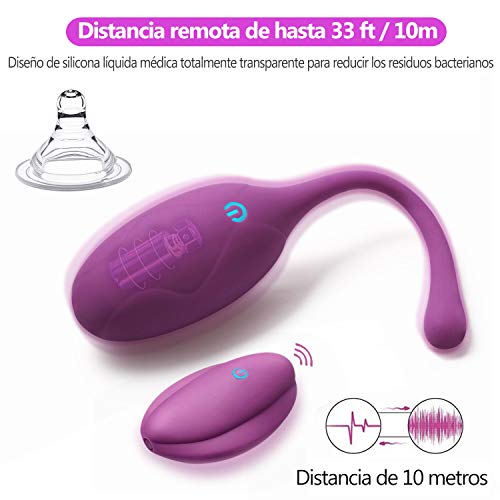 Kegel Bolas Chinas para Mujer AL'OFA Impermeable Silicona de alta calidad 10 Velocidades Ejercicio Kegel Control de vejiga Músculo pélvico Fortalecimiento control a distancia (Púrpura)