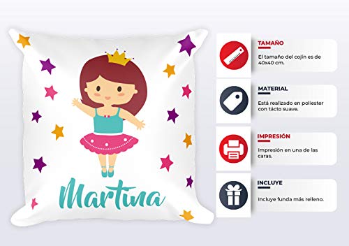 Kembilove Cojín Infantil Personalizado de Bailarina – Cojín Guardería Personalizado con el Nombre de la Niña – Cojines Ultra Suaves y Cómodos Kembilove Cojín Infantil Personalizado de Bailarina – Cojín Guardería Personalizado con el Nombre de la Niña – Cojines Ultra Suaves y Cómodos