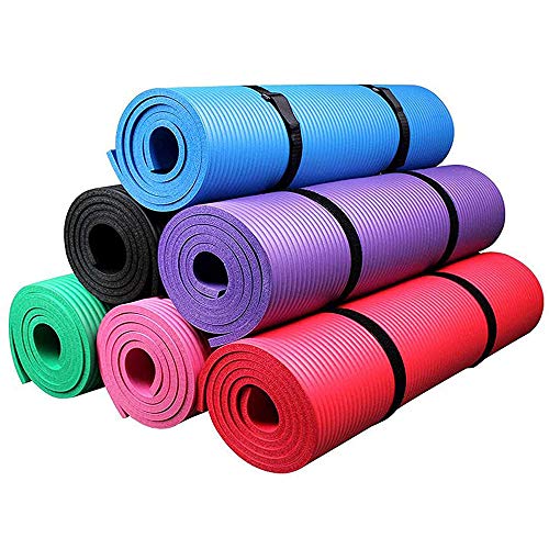 Kemket Esterilla antideslizante para ejercicios, fitness o yoga, 10 y 15 mm de alta densidad, anti-roturas, con correa de transporte, rosa Kemket Esterilla antideslizante para ejercicios, fitness o yoga, 10 y 15 mm de alta densidad, anti-roturas, con correa de transporte, rosa