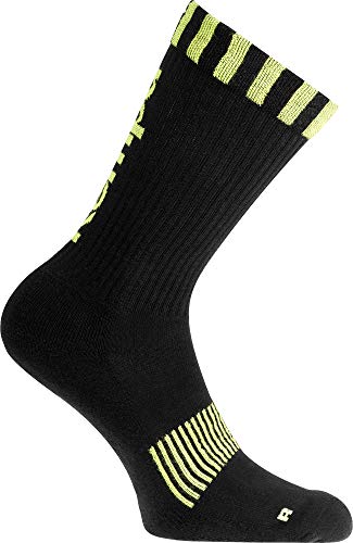 Kempa Caution Calcetines, Sin género, Negro / Amarillo Fluor, 31-35