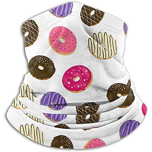 Kenice Polaina para Cuello,Calentador De Cuello De Invierno,Bufanda De Tubo,Gand Drawn Donuts Soft Beanie, Headwrap, Headband, Balaclava, Neck Polaina