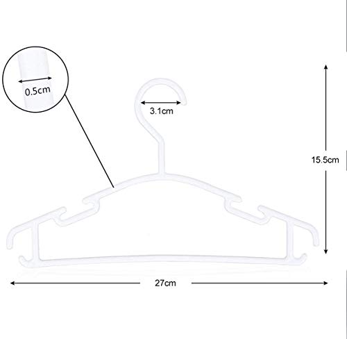 KEPLIN Perchas de plástico antideslizantes para ropa de bebé, 36 unidades, color blanco KEPLIN Perchas de plástico antideslizantes para ropa de bebé, 36 unidades, color blanco