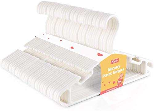 KEPLIN Perchas de plástico antideslizantes para ropa de bebé, 36 unidades, color blanco