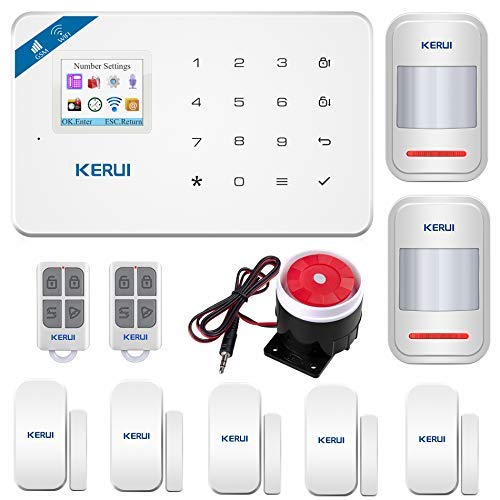 KERUI W18 GSM WIFI Sistema de Alarma Seguridad para Hogar por CALL/SMS/APP, Kits Alarma Antirrobo Inalámbrico DIY con Detector/Sensor de Movimiento de Alarma Puerta sin cuotas para Casa/Tienda/Oficina KERUI W18 GSM WIFI Sistema de Alarma Seguridad para Hogar por CALL/SMS/APP, Kits Alarma Antirrobo Inalámbrico DIY con Detector/Sensor de Movimiento de Alarma Puerta sin cuotas para Casa/Tienda/Oficina
