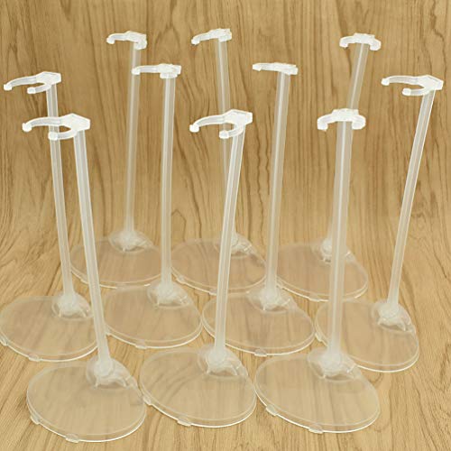 Kesheng 10 soportes transparentes para muñecas Barbie, altura total de 20 cm.