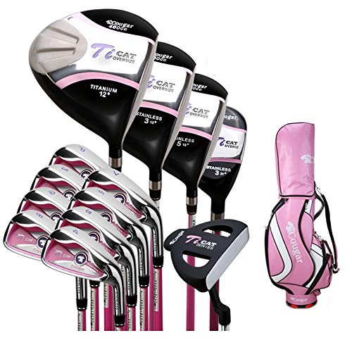 KESONGFAN Inicio DE Ejercicio YDYDMTM Cougar Club de Golf for Principiantes del Sistema Completo for la Mujer (Blanco Bolsa Rosa) (Color : White Pink)