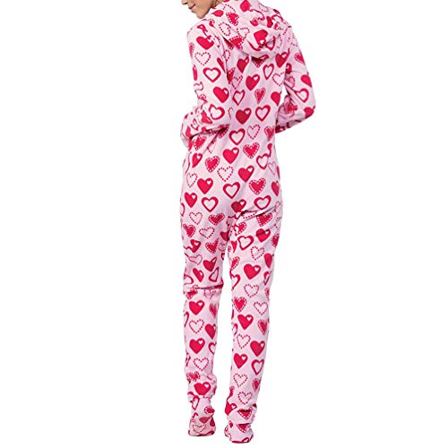 Ketamyy Mujer Pijama Mono Entero con Capucha Pies Casual Cremallera Polar Jumpsuit Adulto Una Pieza Primavera Invierno Otoño Cómodo Termica Loungewear Calcetines Desmontables Rosa/Corazones M Ketamyy Mujer Pijama Mono Entero con Capucha Pies Casual Cremallera Polar Jumpsuit Adulto Una Pieza Primavera Invierno Otoño Cómodo Termica Loungewear Calcetines Desmontables Rosa/Corazones M