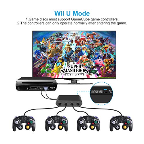 Keten Gamecube Controller Adapter para Switch, Wii U and USB PC, Control de Gamecube Adaptador para Super Smash Bros,Plug & Play (Negro) Keten Gamecube Controller Adapter para Switch, Wii U and USB PC, Control de Gamecube Adaptador para Super Smash Bros,Plug & Play (Negro)