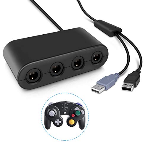 Keten Gamecube Controller Adapter para Switch, Wii U and USB PC, Control de Gamecube Adaptador para Super Smash Bros,Plug & Play (Negro) Keten Gamecube Controller Adapter para Switch, Wii U and USB PC, Control de Gamecube Adaptador para Super Smash Bros,Plug & Play (Negro)