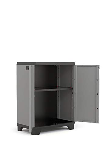 Keter Armario bajo Stilo - EPACK (el Embalaje Puede Variar), Gris/Negro/Rojo, 90 x 68 x 39 cm Keter Armario bajo Stilo - EPACK (el Embalaje Puede Variar), Gris/Negro/Rojo, 90 x 68 x 39 cm