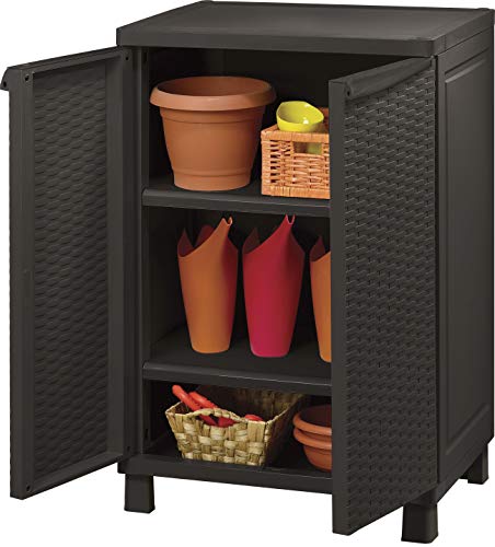 Keter Mini Rattan Armario de exterior, marrón, 45x70x92 cm Keter Mini Rattan Armario de exterior, marrón, 45x70x92 cm