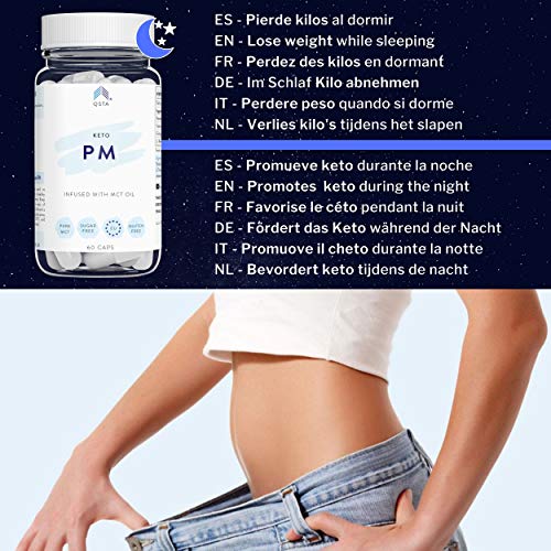 Keto Plus Actives PM (60 CAPS) - Quemagrasas potente y rapido, Quema grasas mientras duermes & Mejora tu sueño REM - PERSONALIZADO + MEDICOS