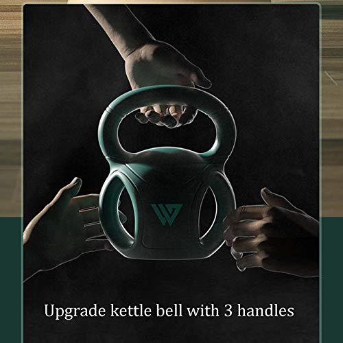 Kettlebell WXYZ sólido con Tres Asas, Usado para el Entrenamiento de Fuerza para Hombres y Mujeres, Entrenamiento del Brazo para Perder Peso, 2.5 kg, 5 kg, 7.5kg, Verde, Rosa