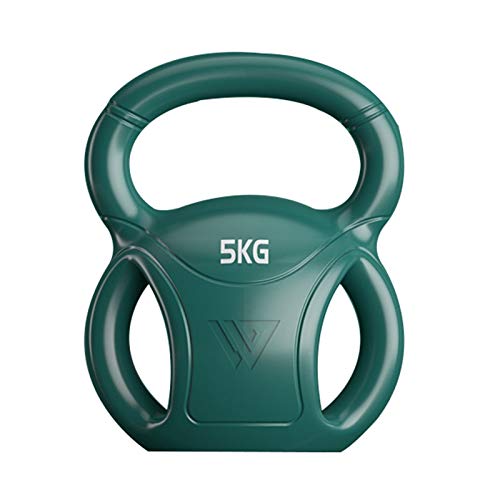 Kettlebell WXYZ sólido con Tres Asas, Usado para el Entrenamiento de Fuerza para Hombres y Mujeres, Entrenamiento del Brazo para Perder Peso, 2.5 kg, 5 kg, 7.5kg, Verde, Rosa