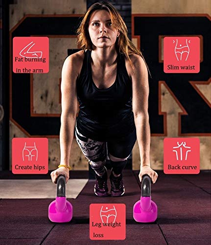 Kettlebells WXYZ 15 Kg / 33 Libras Moldeada Aptitud Hierro Kettlebell PVC Shell, Usado For Hombres Y Mujeres De Fitness Pesas Entrenamiento De La Fuerza, El Ejercicio Aeróbico