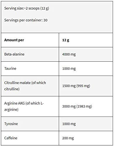 Kevin Levrone Pump Paquete de 1 x 360g – Bomba - Pre Entrenamiento - Beta-Alanina - Taurina - Citrulina - Arginina - Tirosina - Cafeína - Suplemento para Deportistas (Strawberry Pineapple)