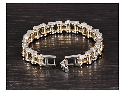 Keybella Elegante De Acero Inoxidable Moto Biker Cadena Pulsera 8,5 Pulgadas para Hombre Chico Keybella Elegante De Acero Inoxidable Moto Biker Cadena Pulsera 8,5 Pulgadas para Hombre Chico