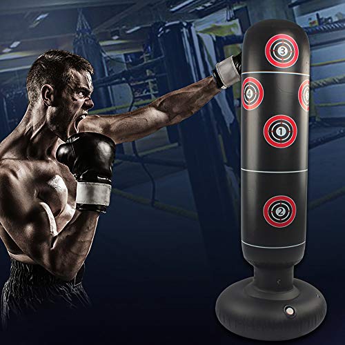 Keyohome Saco de boxeo inflable de pie, saco de boxeo de pie, saco de arena de fitness de 160 cm para adultos y niños Keyohome Saco de boxeo inflable de pie, saco de boxeo de pie, saco de arena de fitness de 160 cm para adultos y niños
