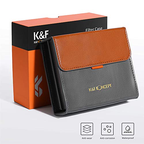 K&F Concept Bolsa de Filtro, Funda Portátil de Cámara, 3 Bolsillos Funda Caso, Filtros Cuadrados y Redondos 100 x 100mm