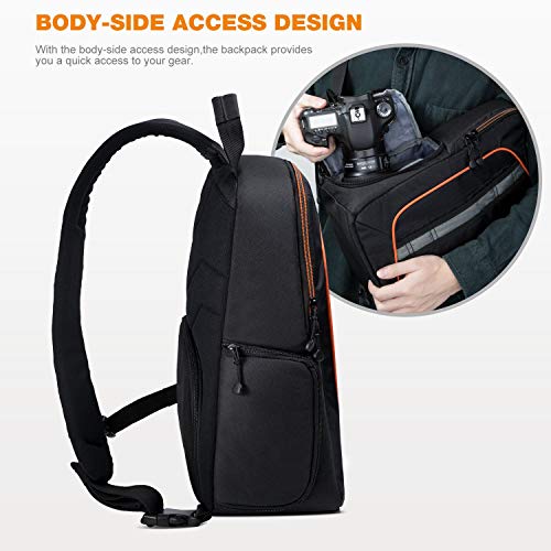 K&F Concept - Bolso Bandolera para Cámara DSLR Canon Sony Nikon Bolsa Cámara iPad 7.9inch y Trípode