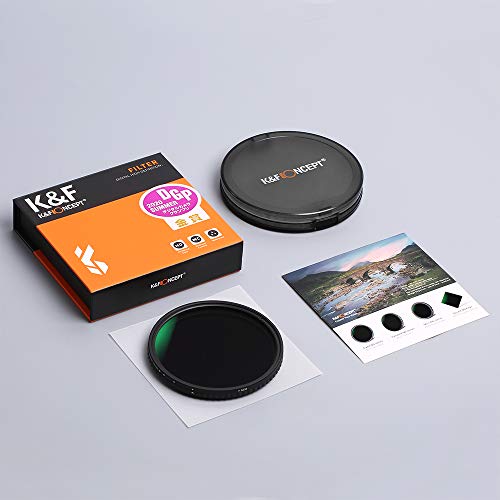 K&F Concept Filtro ND 72mm Nano Slim Filtro Neutro de Colores ND2-ND32 Filtro de Lente Ajustable ND2 ND4 ND8 ND16 ND32