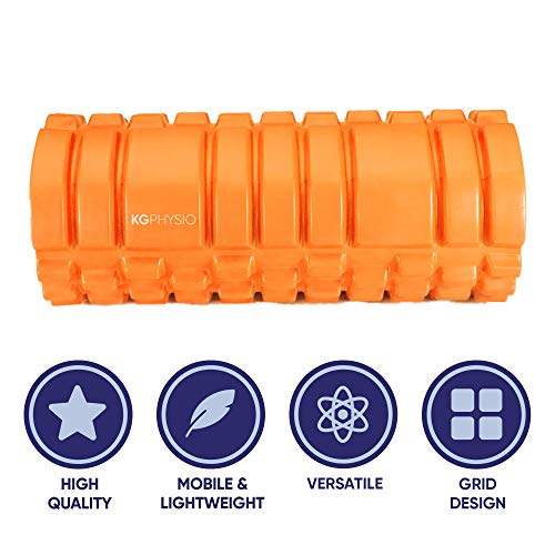 KG Physio Foam Roller - Rodillo Masaje Muscular para Piernas, Espalda y Brazos - Rulo Masaje Muscular Ultraligero Esencial para Liberar Tensiones Musculares - 33x12cm Rodillo Pilates