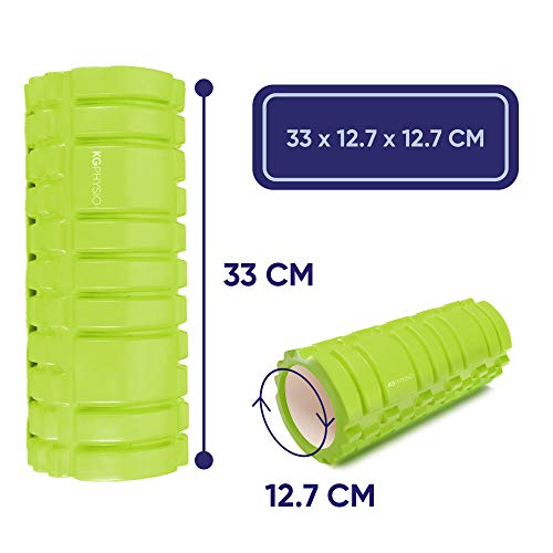 KG Physio Foam Roller - Rodillo Masaje Muscular para Piernas, Espalda y Brazos - Rulo Masaje Muscular Ultraligero Esencial para Liberar Tensiones Musculares - 33x12cm Rodillo Pilates KG Physio Foam Roller - Rodillo Masaje Muscular para Piernas, Espalda y Brazos - Rulo Masaje Muscular Ultraligero Esencial para Liberar Tensiones Musculares - 33x12cm Rodillo Pilates