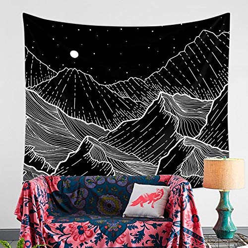 KHKJ Noche montaña Ola Pared Mandala Tapiz Colgante de Pared Hippie Boho decoración psicodélico Tapiz Alfombra A7 95x73 cm KHKJ Noche montaña Ola Pared Mandala Tapiz Colgante de Pared Hippie Boho decoración psicodélico Tapiz Alfombra A7 95x73 cm