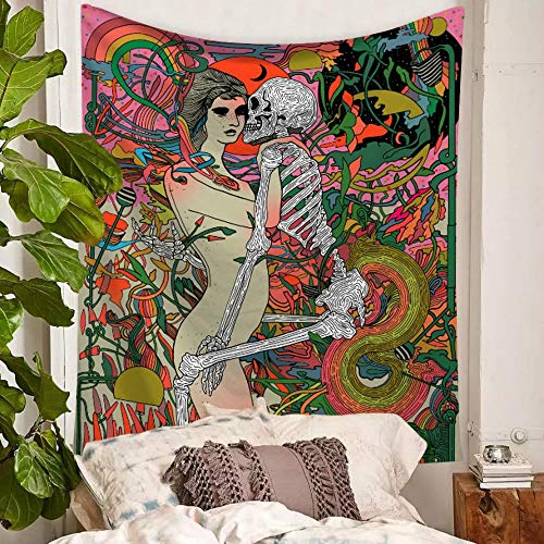 KHKJ Tapiz de Acuarela Banshee para Colgar en la Pared, sección Fina de poliéster, Pintura nórdica para Dormitorio de niña, Toalla de Playa, Esterilla de Yoga A9 95x73cm