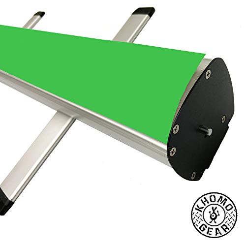 KHOMO GEAR Pantalla Verde Chroma Profesional Plegable con Base de Aluminio Transportable para Fondo de Fotografía y Videos - 100 x 200 cm