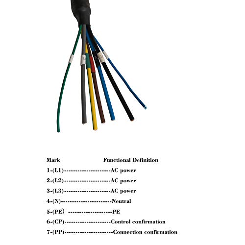 K.H.O.N.S. EV/Vehículo Eléctrico Cable de Carga 32A Tipo 2 a Tipo 2 22 kw EV Cargador de Coches 3 Fases 16.4FT EV Cable con Bolsa