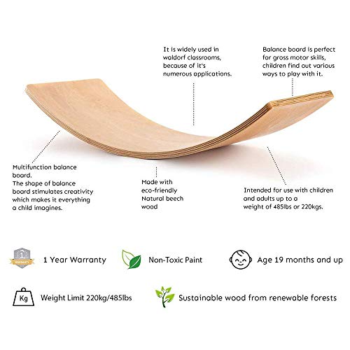 Khosd Balance Board Wobble Tabla De Equilibrio De Madera Fitness Indoor Board,para Mejorar Fuerza Núcleo Y Habilidades,con Superficie Antideslizante, Gris Khosd Balance Board Wobble Tabla De Equilibrio De Madera Fitness Indoor Board,para Mejorar Fuerza Núcleo Y Habilidades,con Superficie Antideslizante, Gris